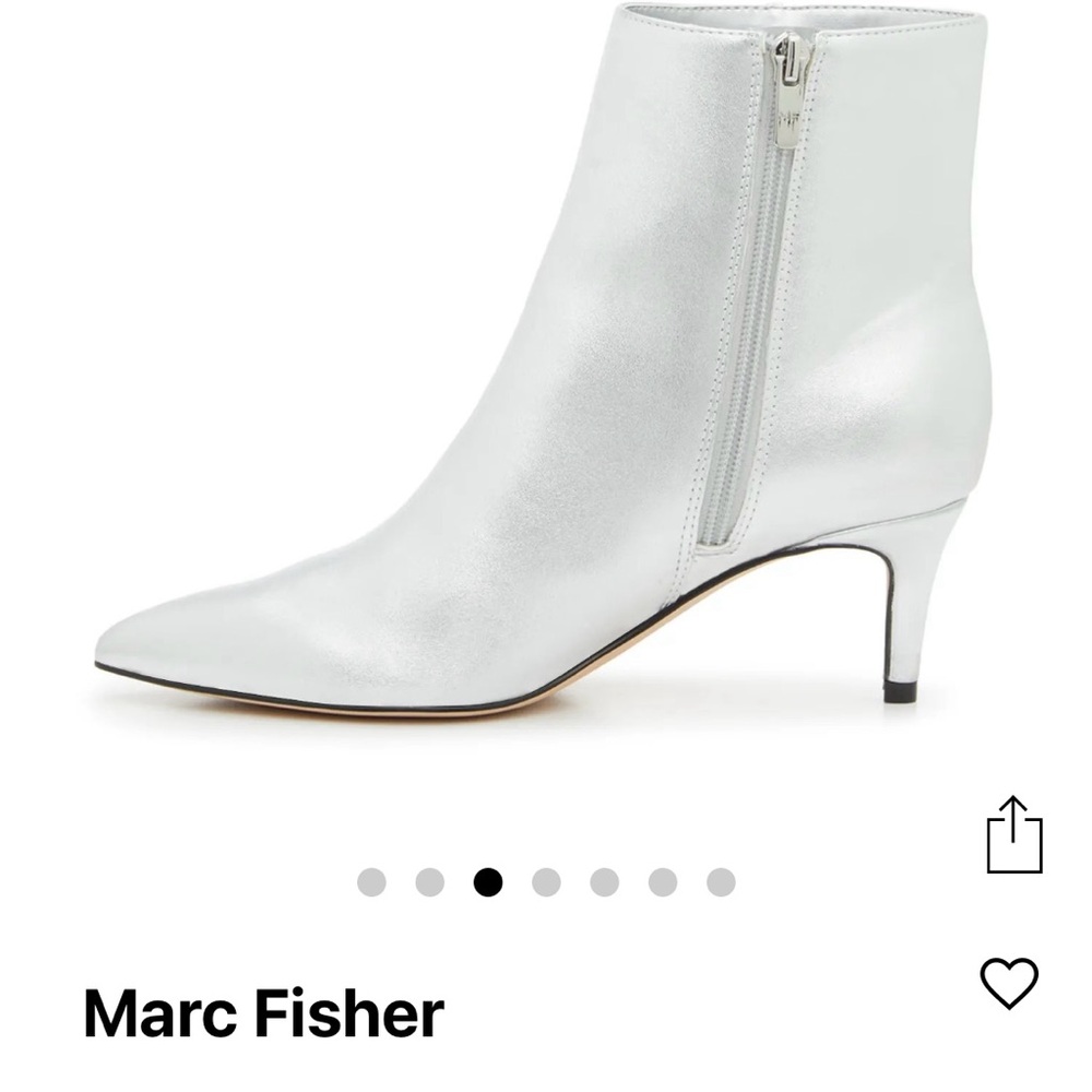 Marc Fisher Metallic Silver Ankle Boots